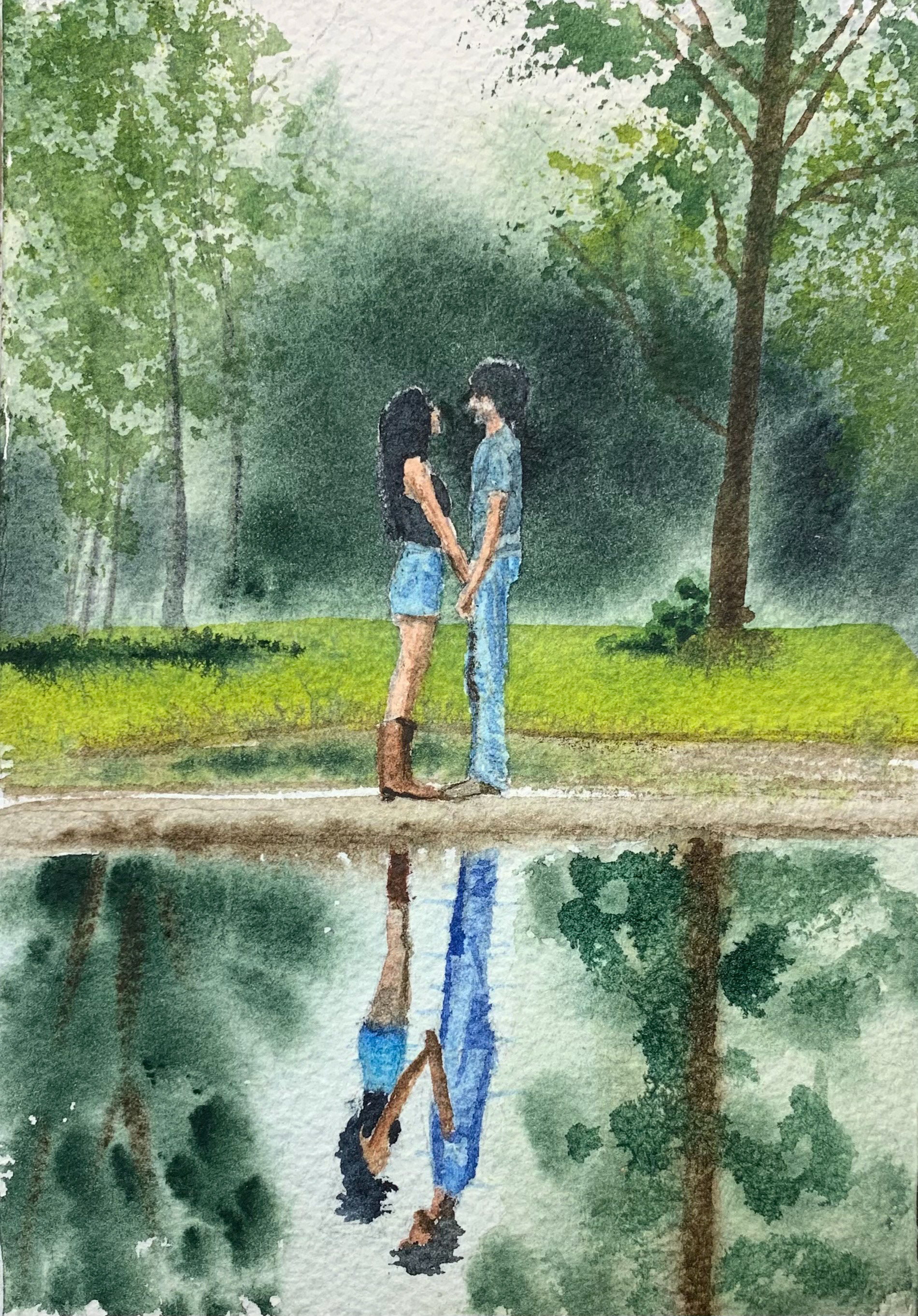 Young Love Don Ruth the Works Watercolor