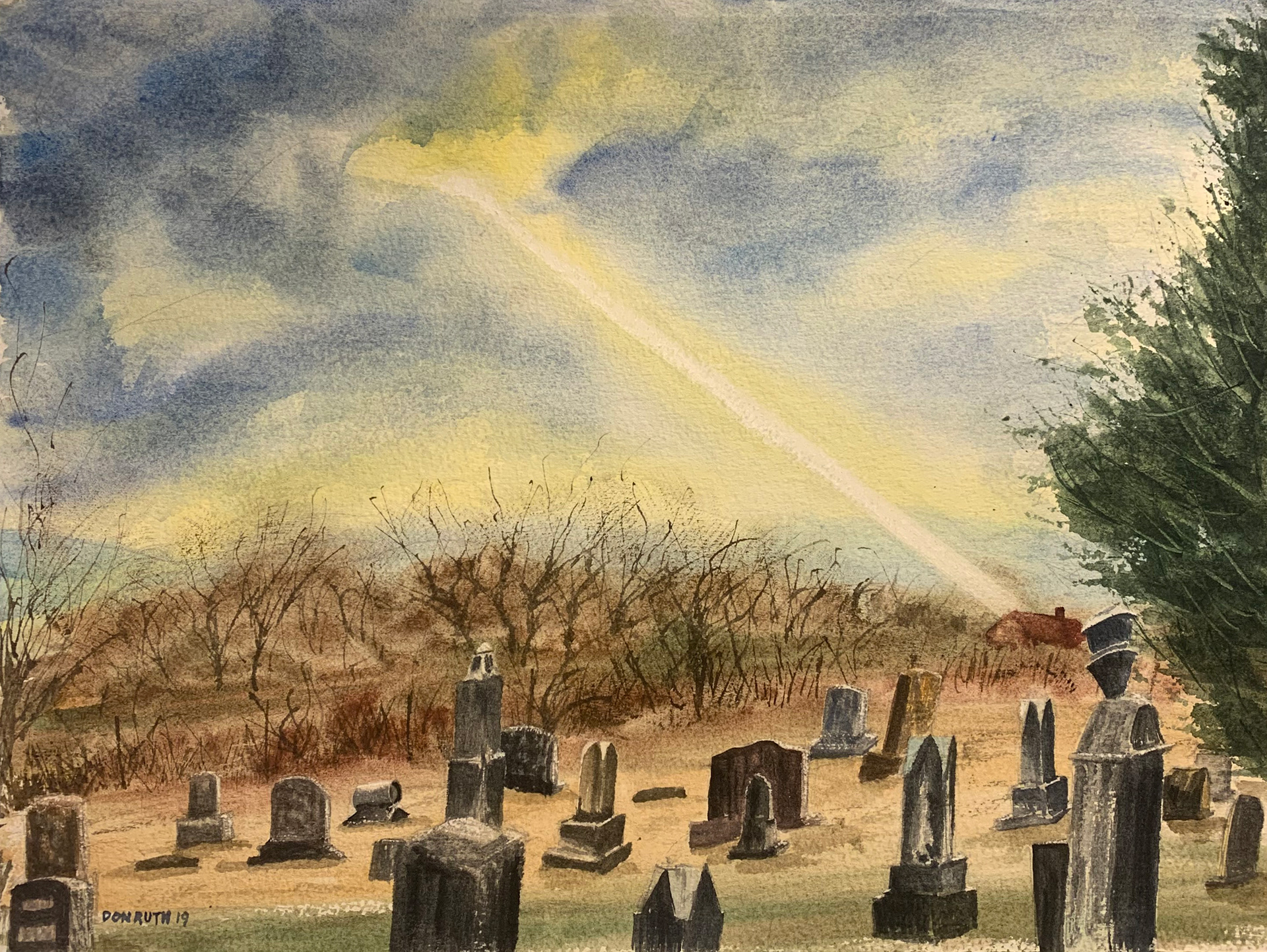 Watercolor Graveside Sunbeam 1 Don Ruth The Works