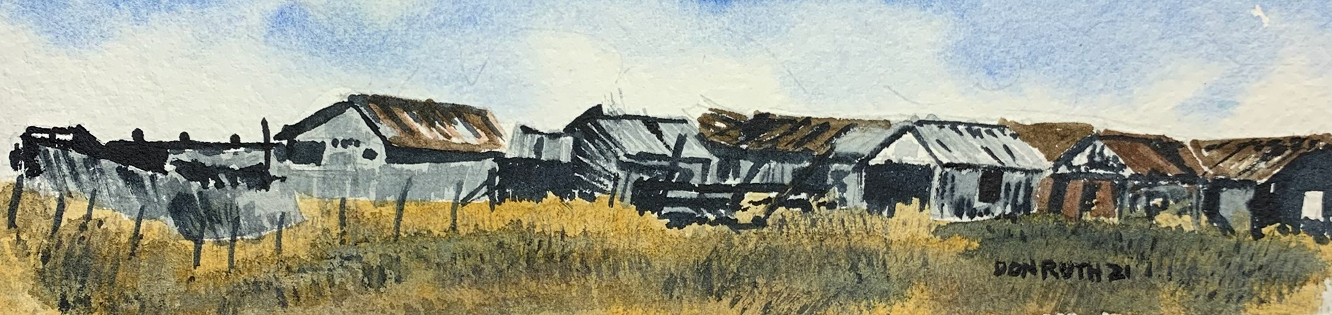 Watercolor Wyoming Slaughter House donruththeworks