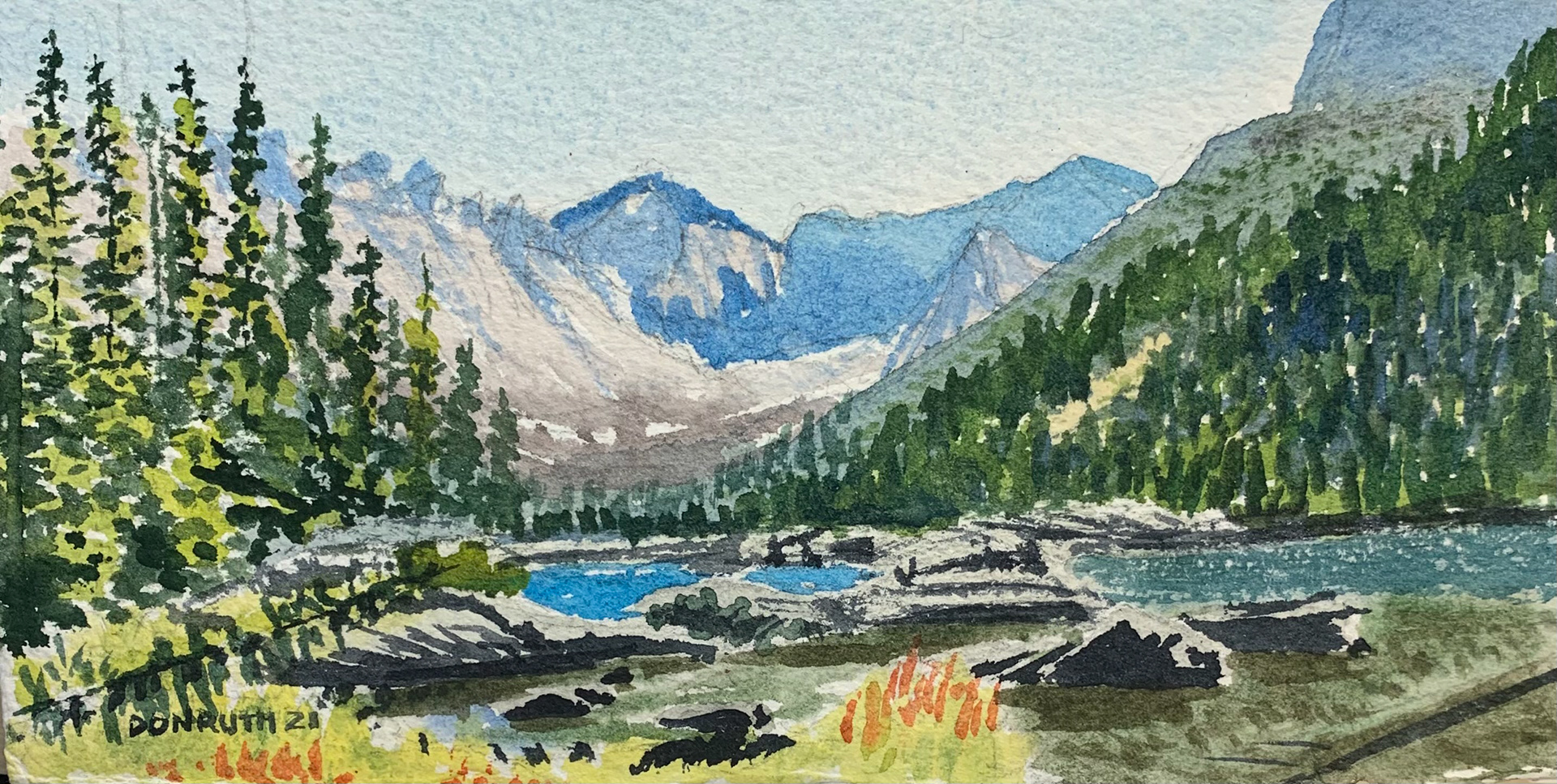 Keyboard of the Rockies and Longs Peak Don Ruth the Works Watercolor