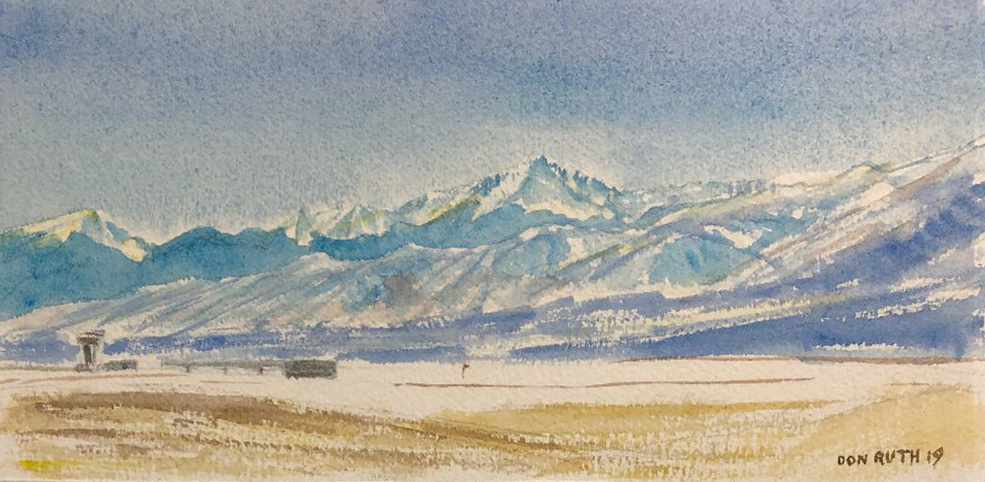 Watercolor The Airstrip, Don Ruth the works