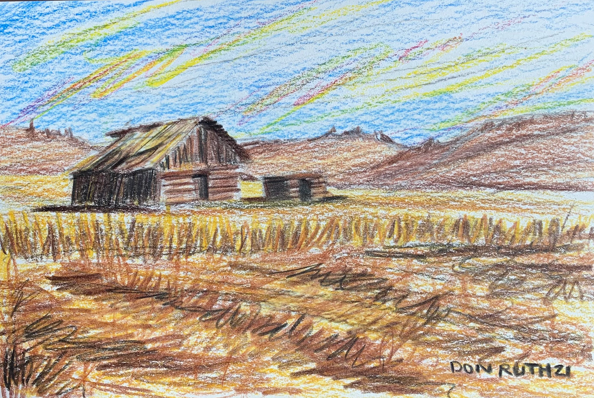 Colored Pencil Prarie Lonliness donruththeworks