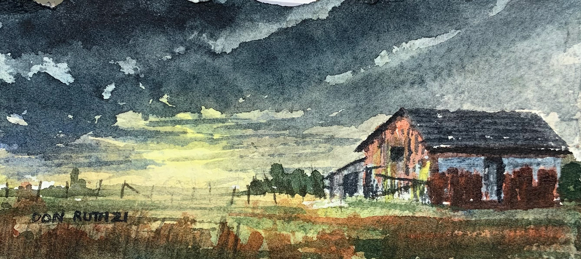 Watercolor Evening Storm donruththeworks