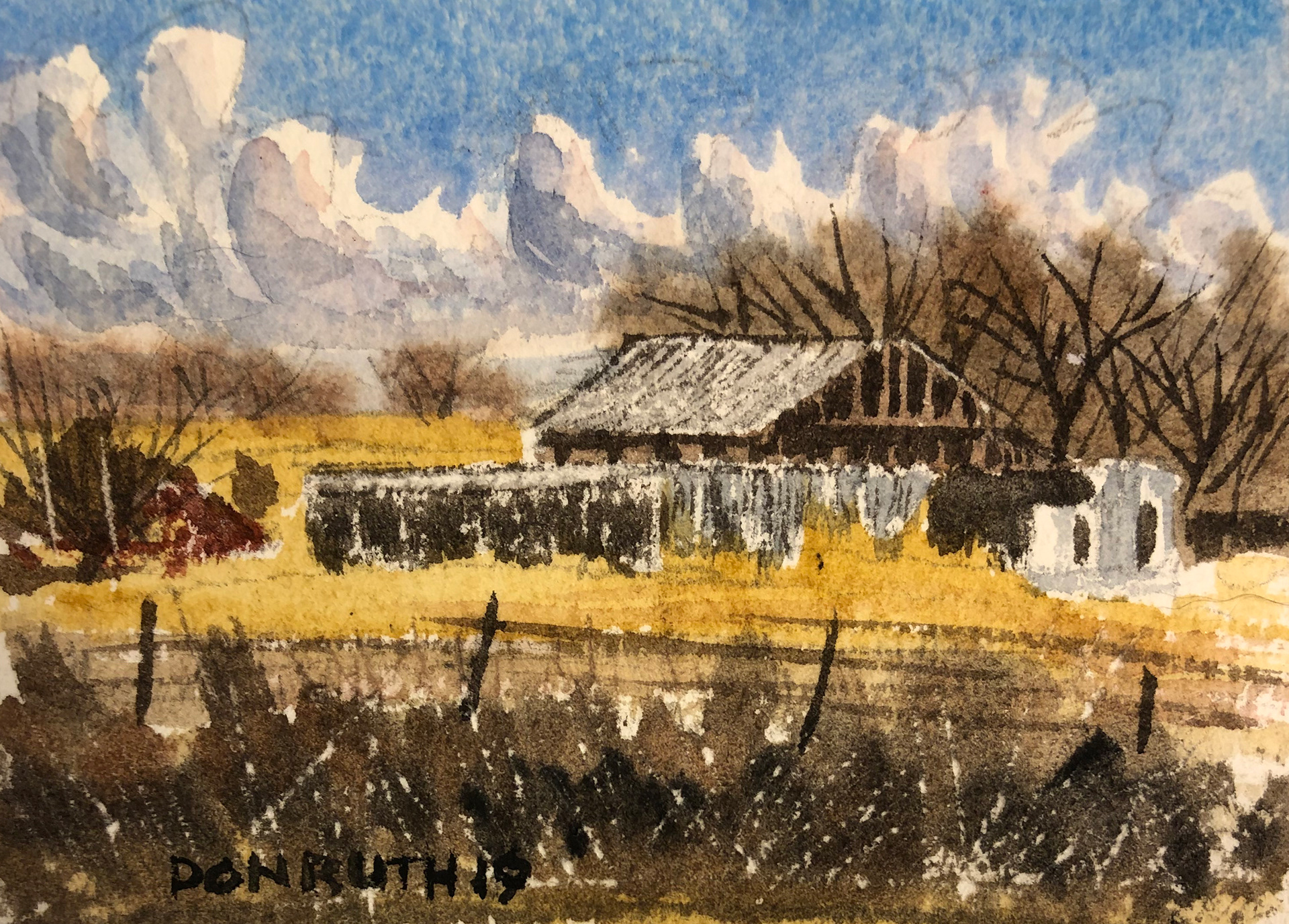 Watercolor Nobody Home, Don Ruth the works