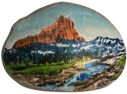 Don Ruth the Works Painted Rock Mountaintop River Glacier ParkMT