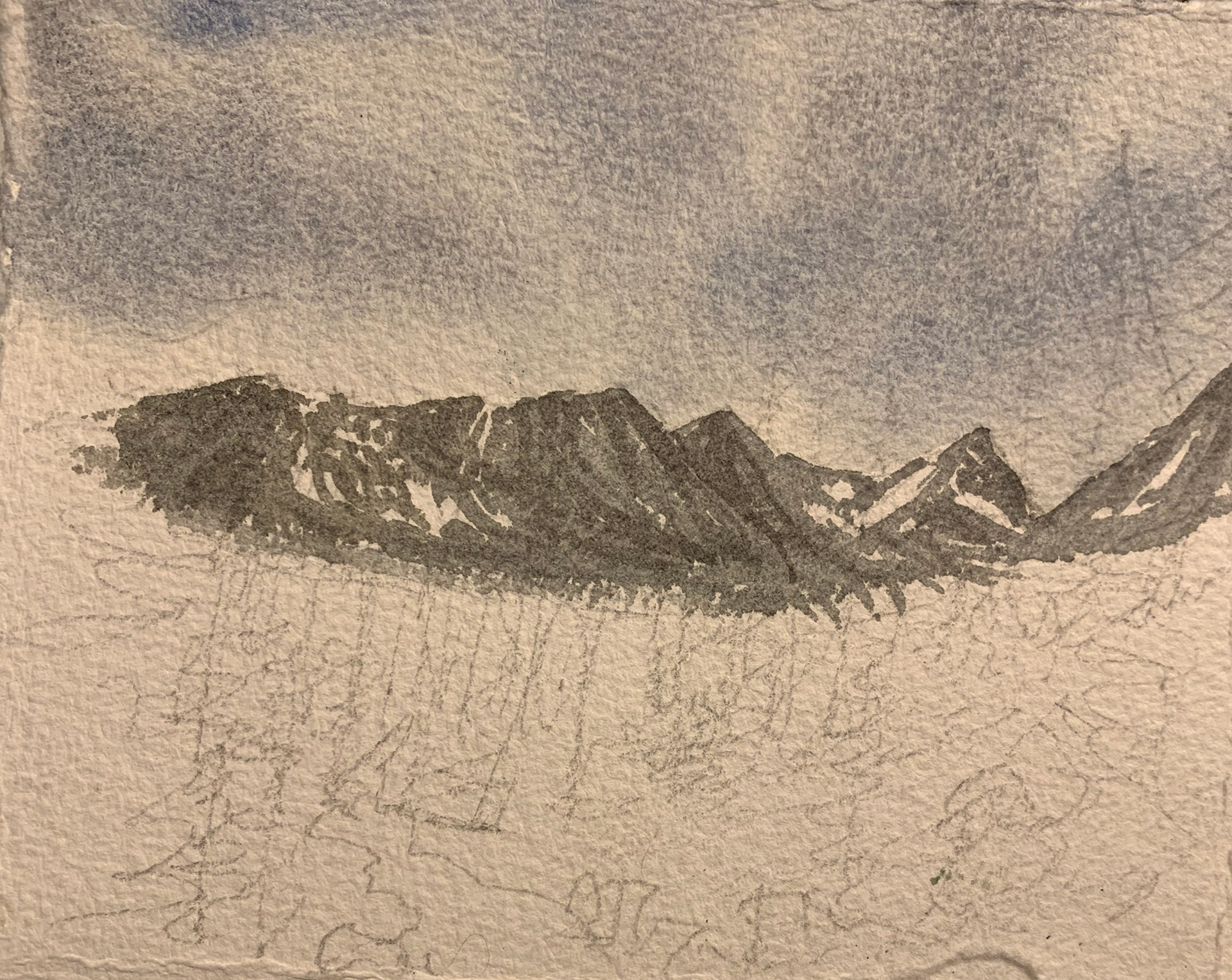 Paint in distant mountains (background).