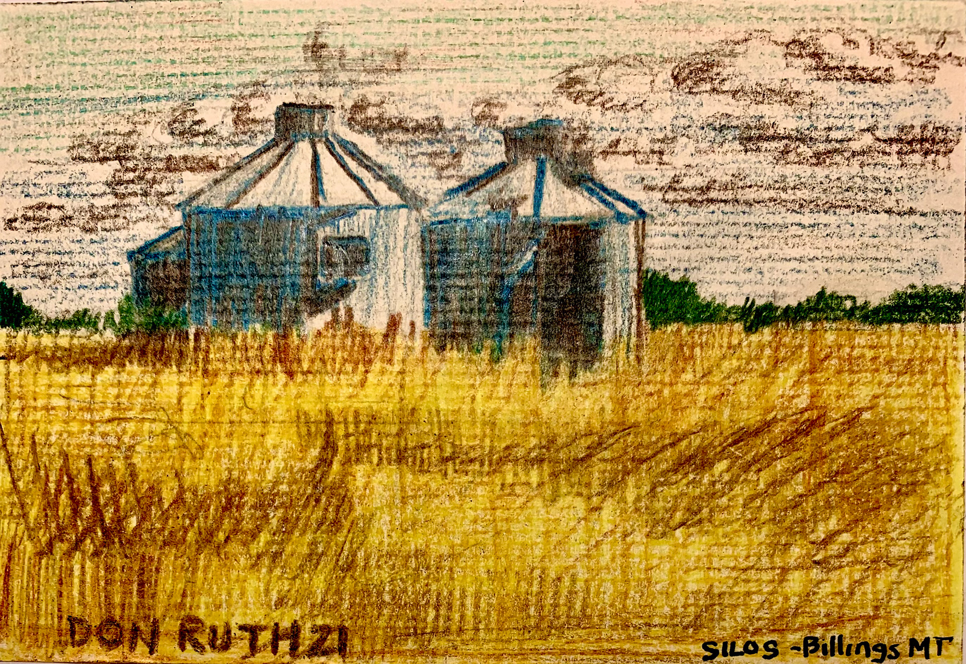 Grain Silos Don Ruth the Works Colored Pencil