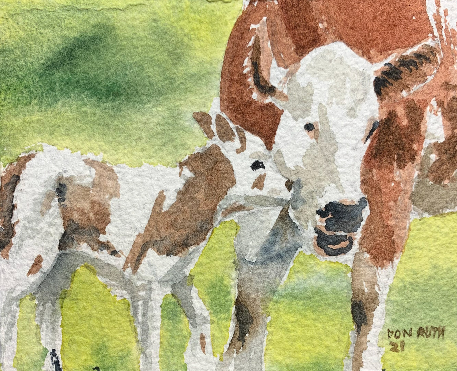 Watercolor Mother and Child donruththeworks