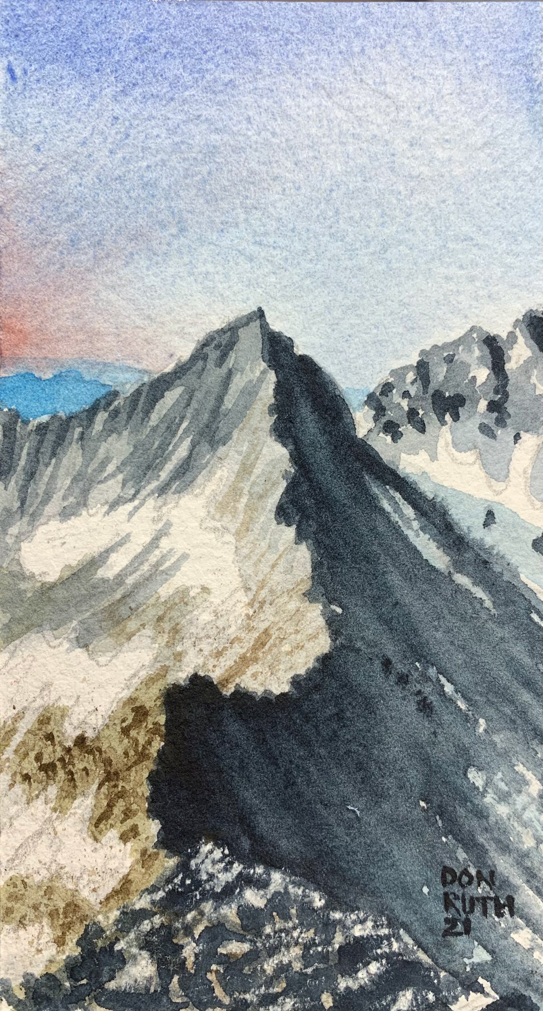 On Top of the knife Edge Watercolor Don Ruth the Works