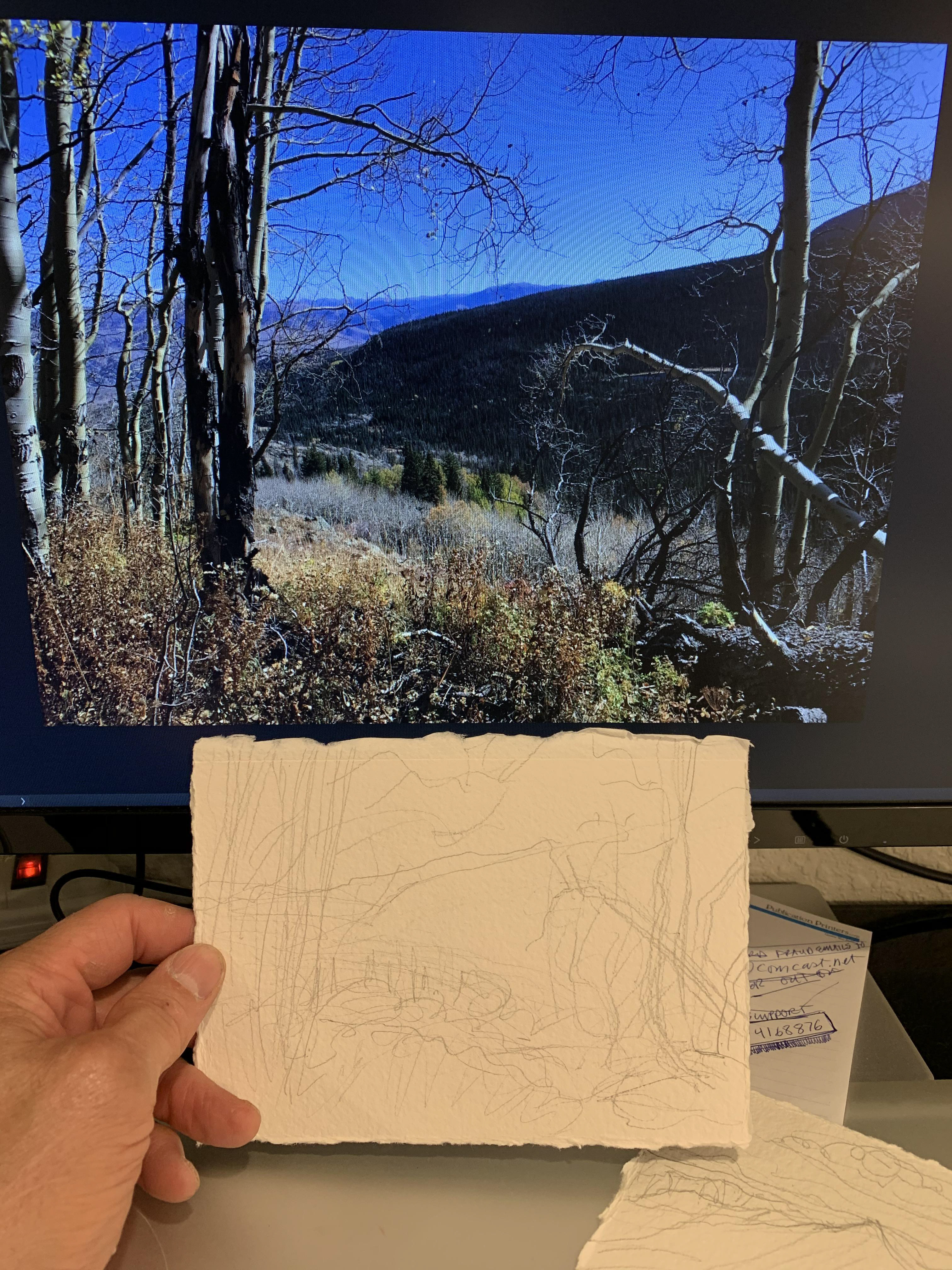 Draw on watercolor paper from picture