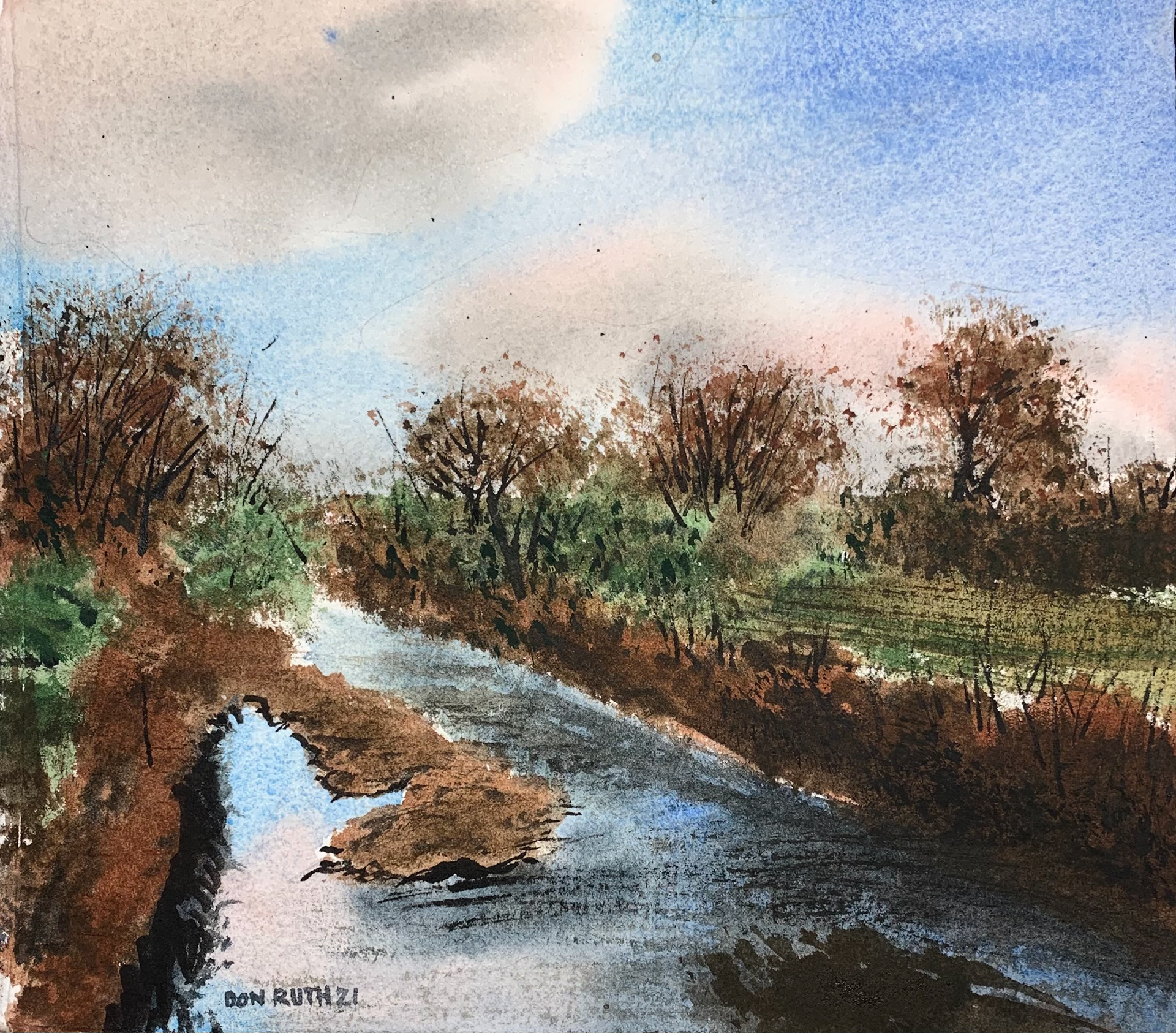 Watercolor Little Big Horn River MT Don Ruth The Works