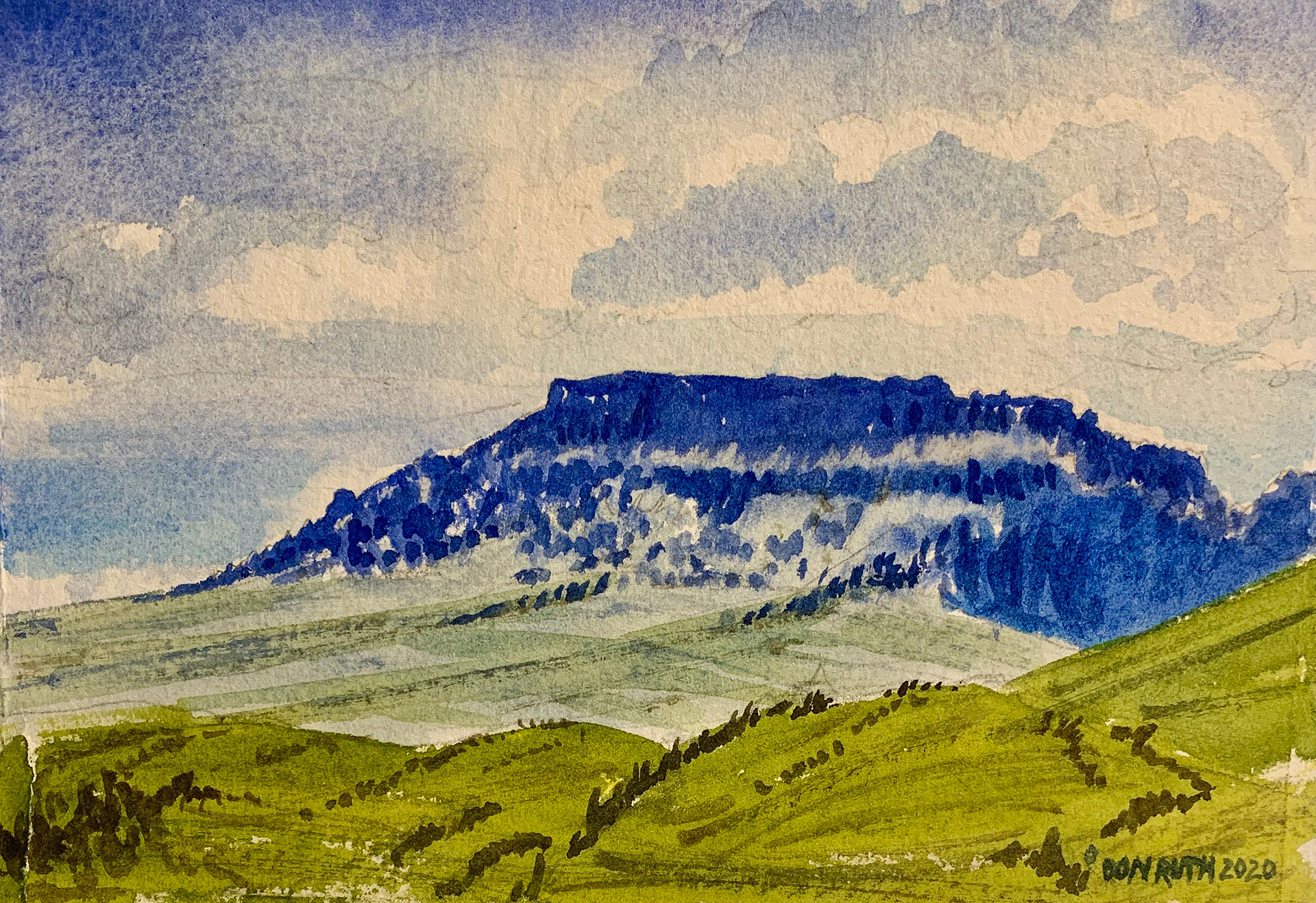 Watercolor Square Butte MT Don Ruth the Works