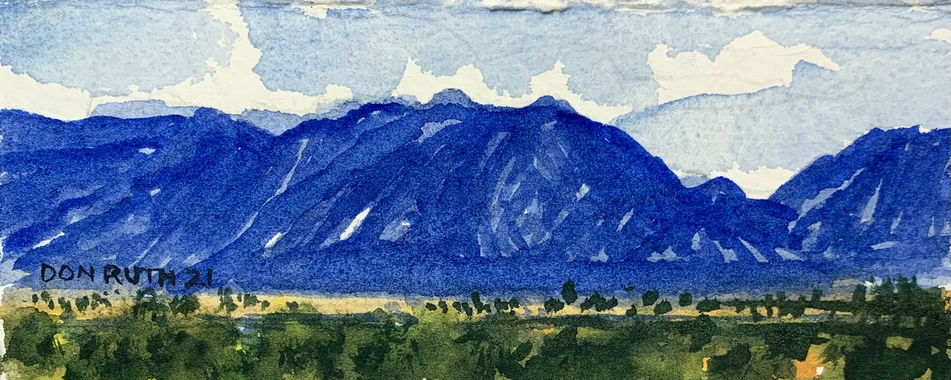 Watercolor Boulder Valley from Louisville CO donruththeworks