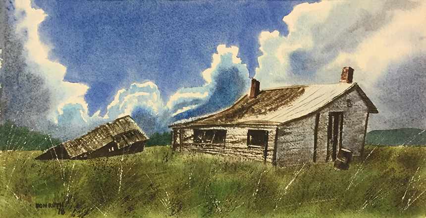 Watercolor What Once Was, Don Ruth the works