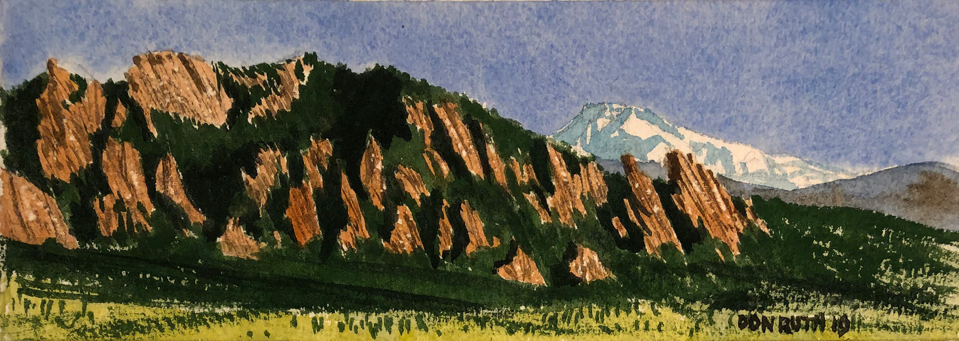 Watercolor Flatirons' Shadow, Don Ruth the works