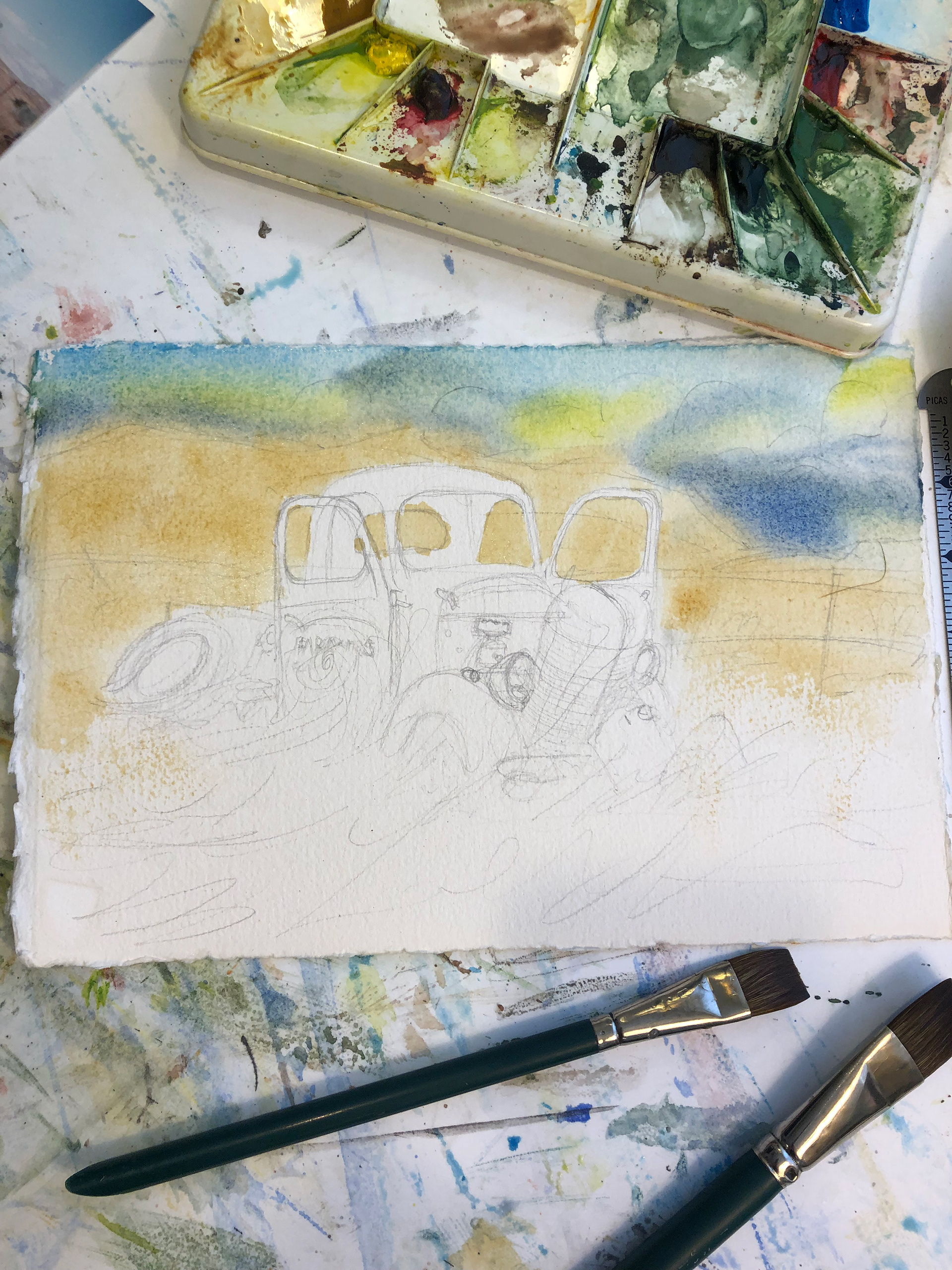 Background and sky washes