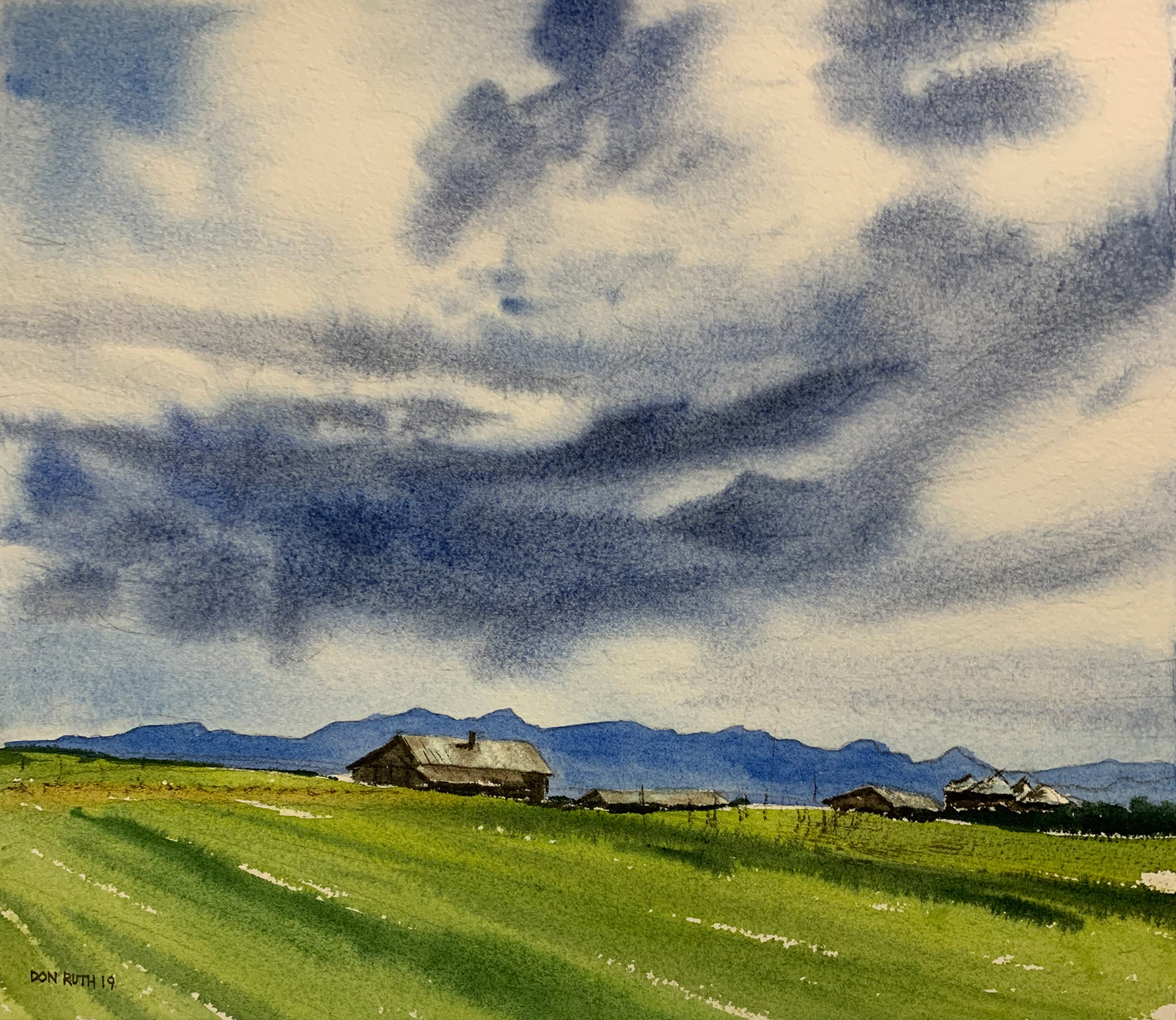 The Works Watercolor Montana Farm
