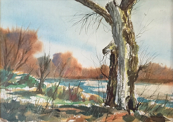 Watercolor The Tree, Don Ruth the works