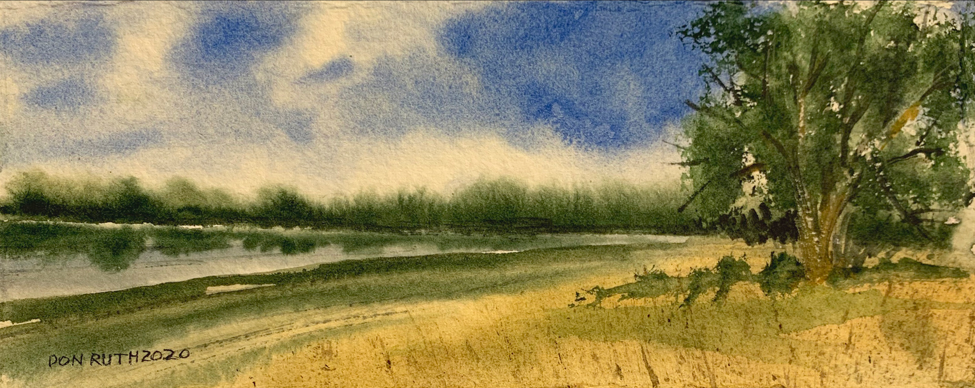 Harper Lake At Peace Watercolor Don Ruth the Works