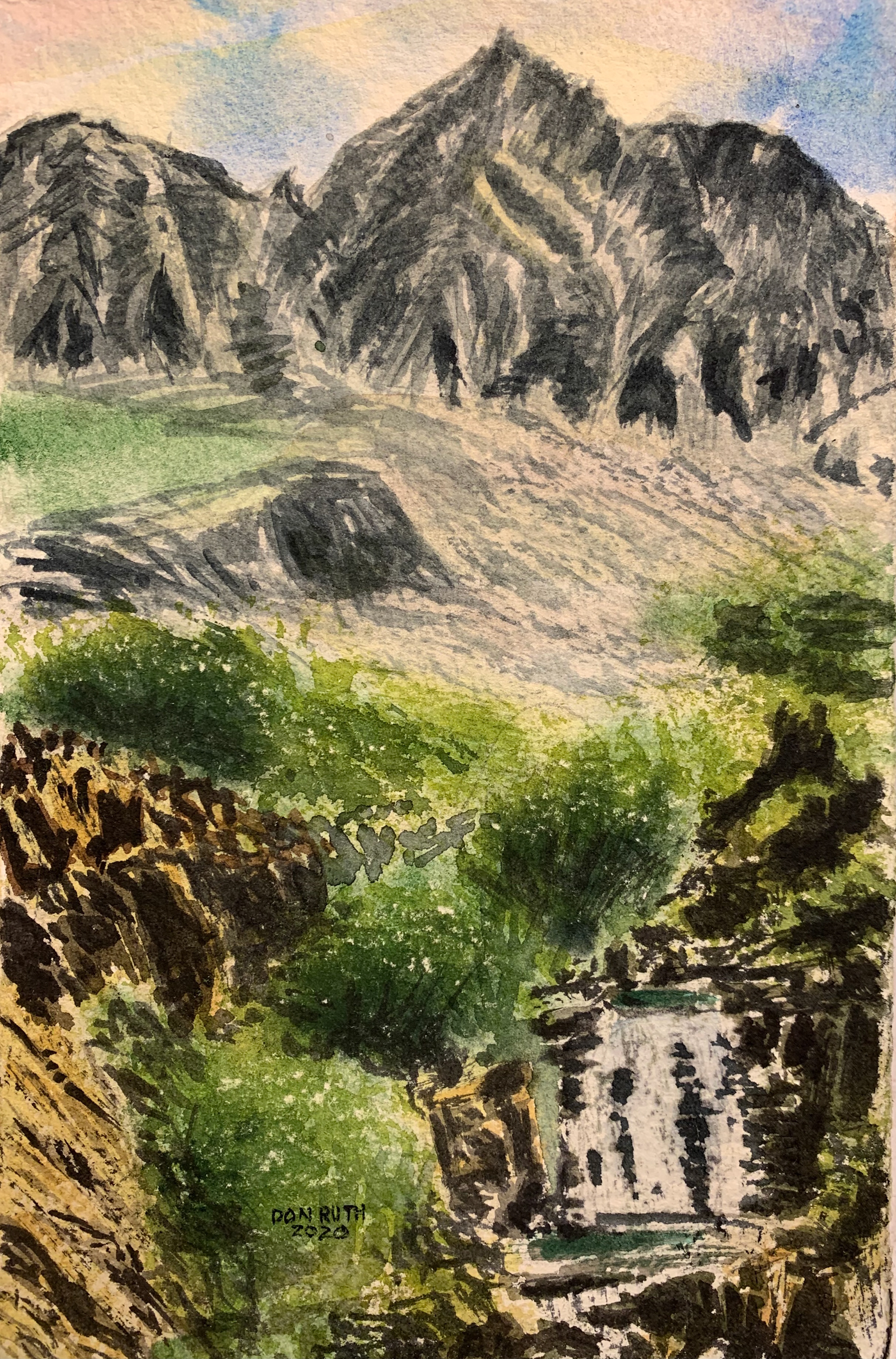 Going Up to the Mountain of God Watercolor Don Ruth the Works