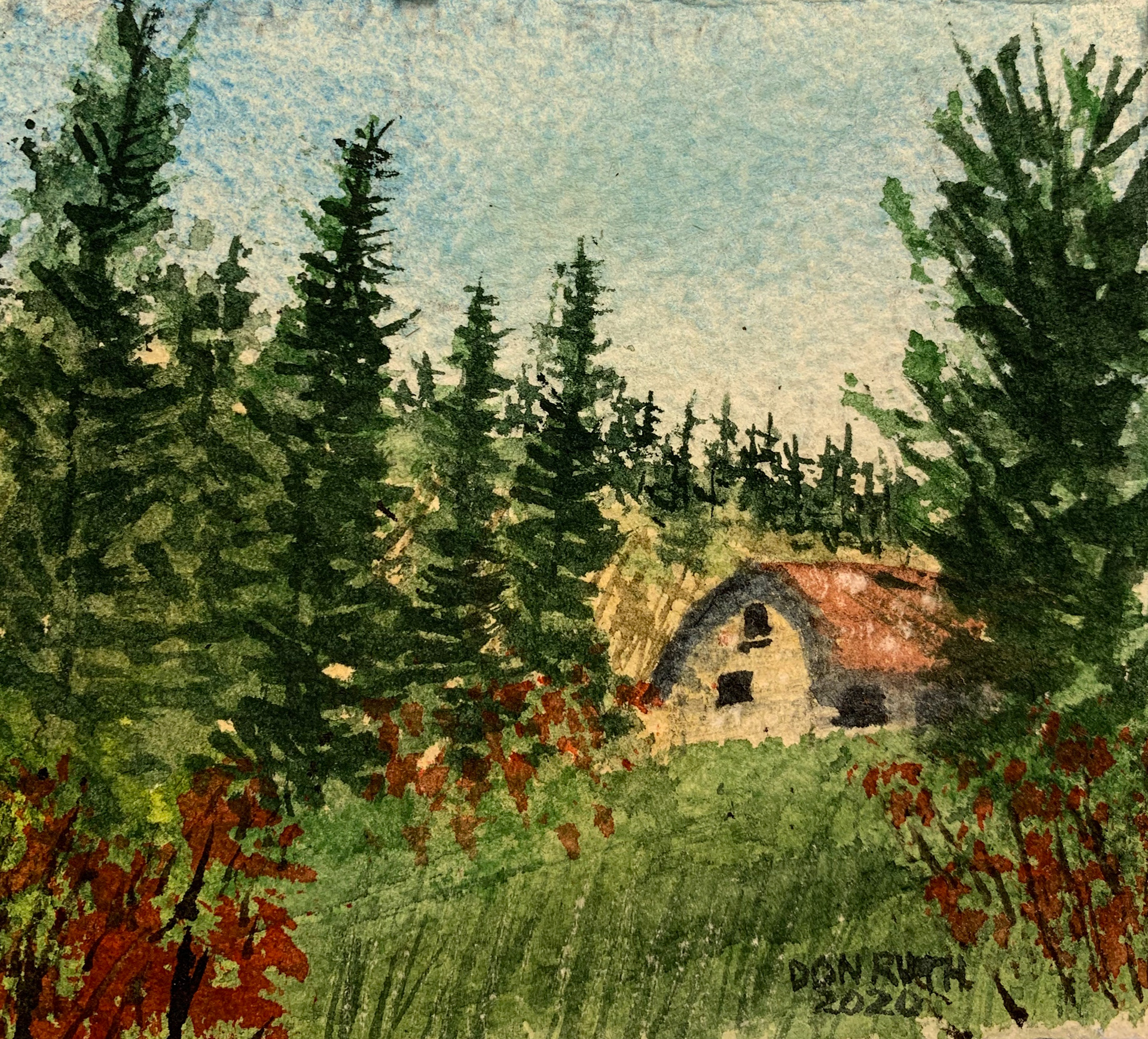 Forgotten Valley Barn Watercolor Don Ruth the Works