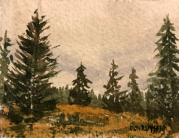 Watercolor Mountain Fog, Don Ruth the works