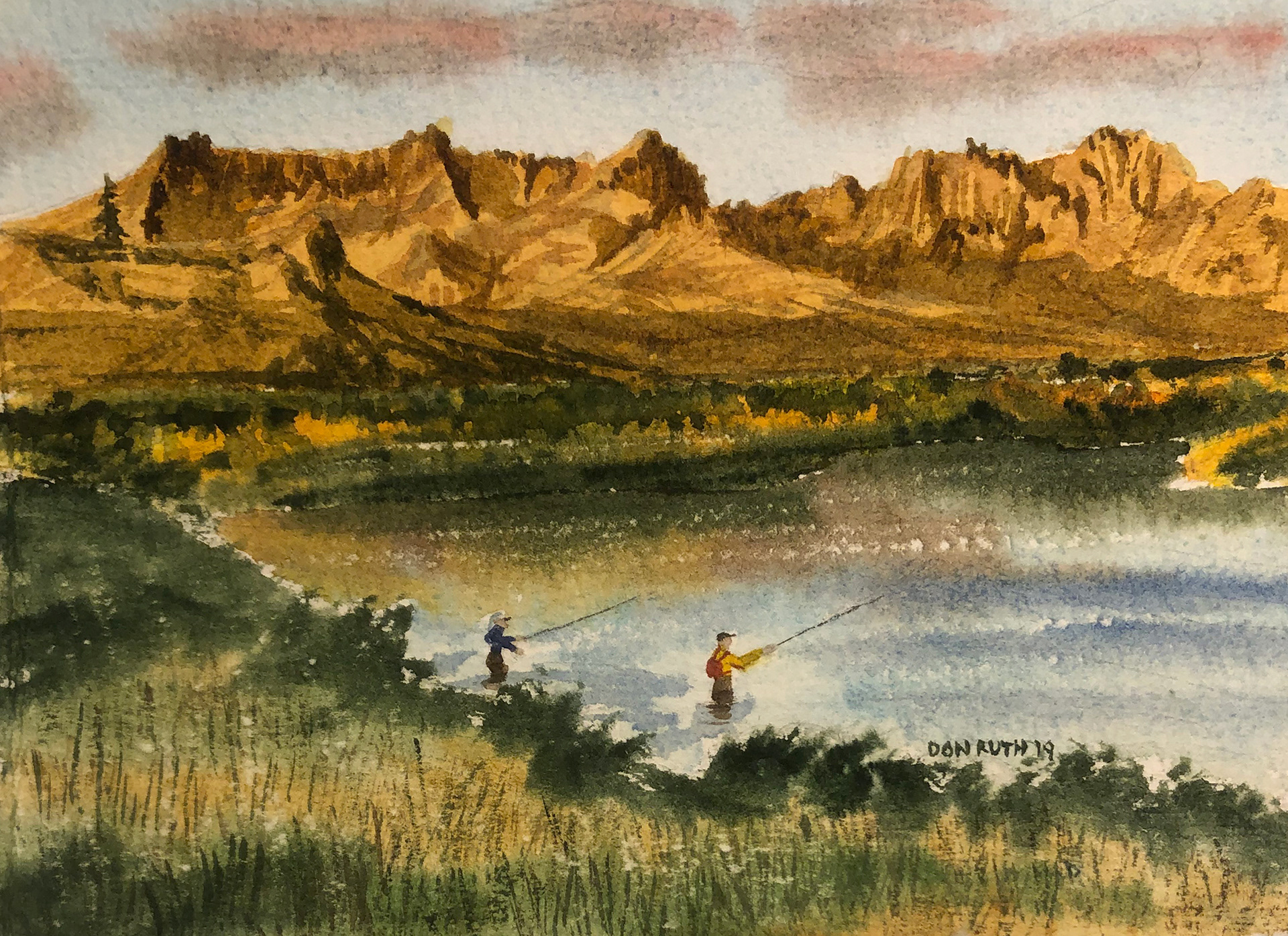 Watercolor Evening Cast Don Ruth the works