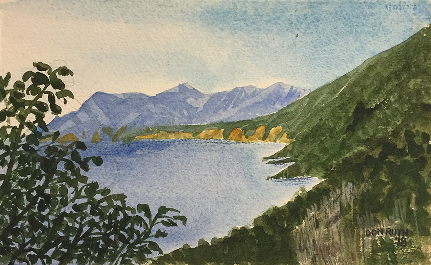 Watercolor Mediterranean Coast, Don Ruth the works