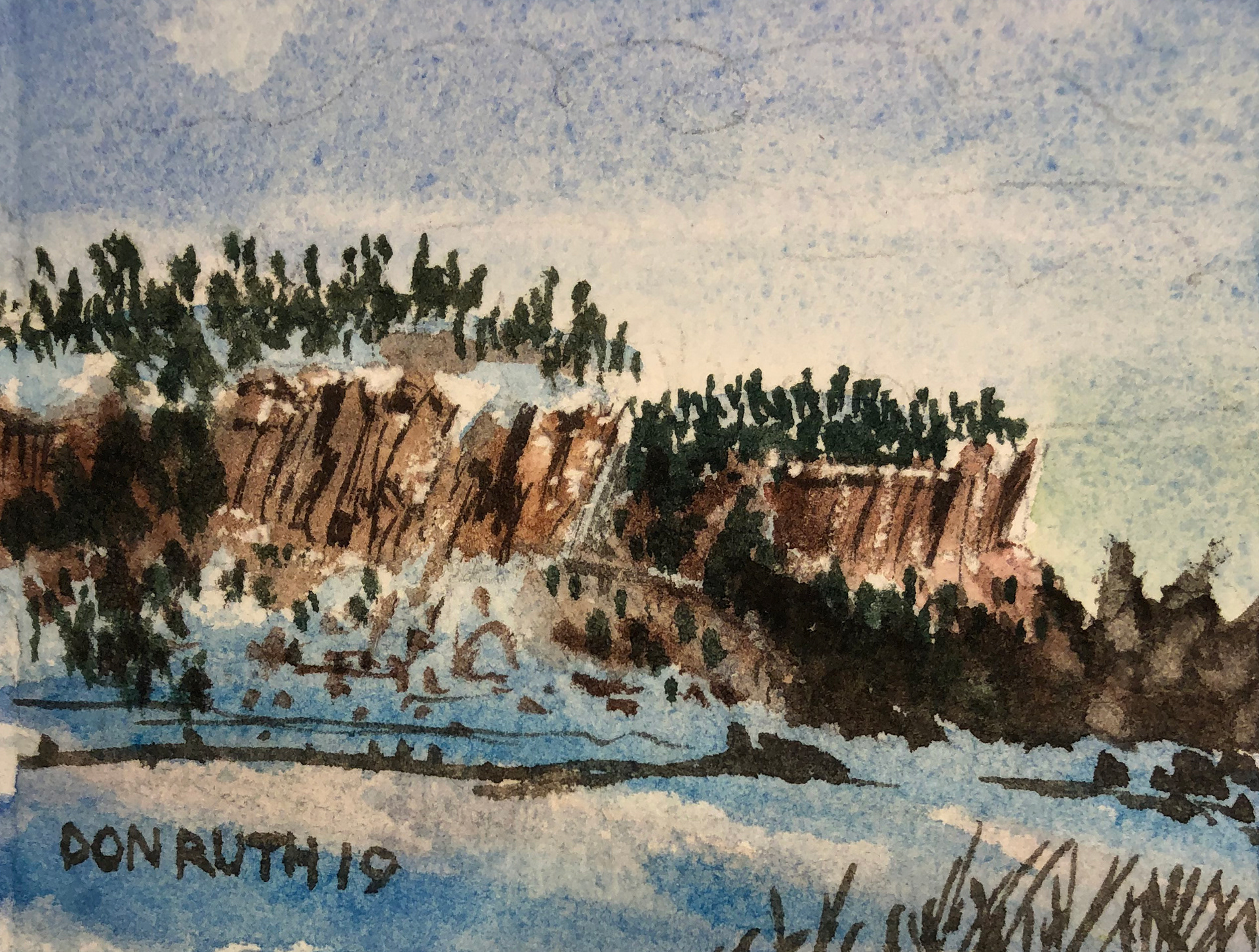 Watercolor Sacrifice Cliffs, Don Ruth the works