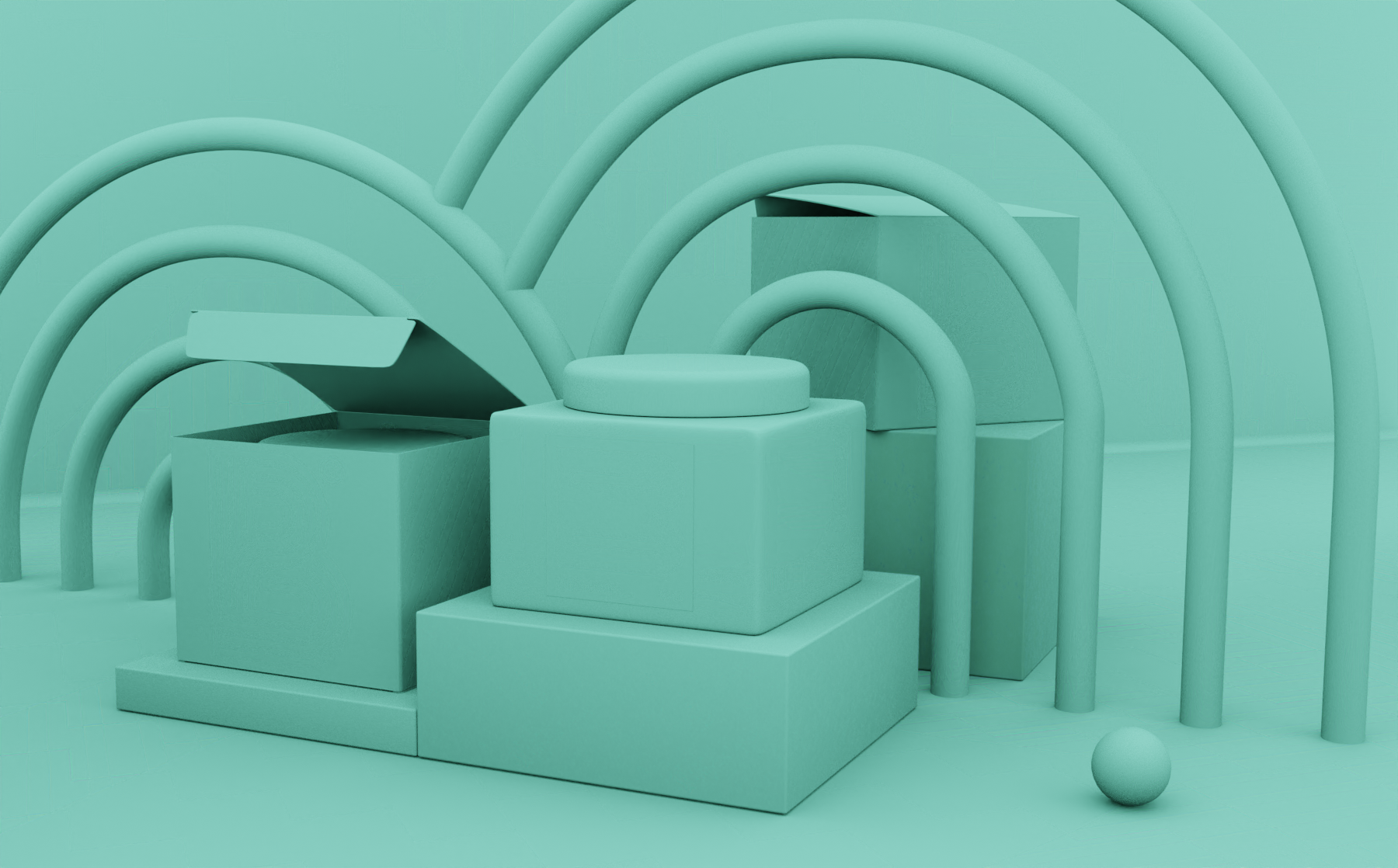 Modeling and render of brand identity