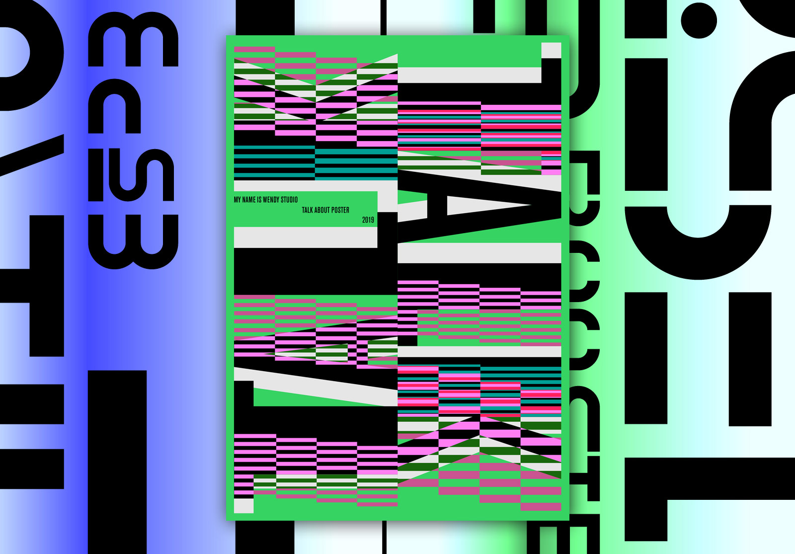 Typographical compositions signed by graphic and type designers