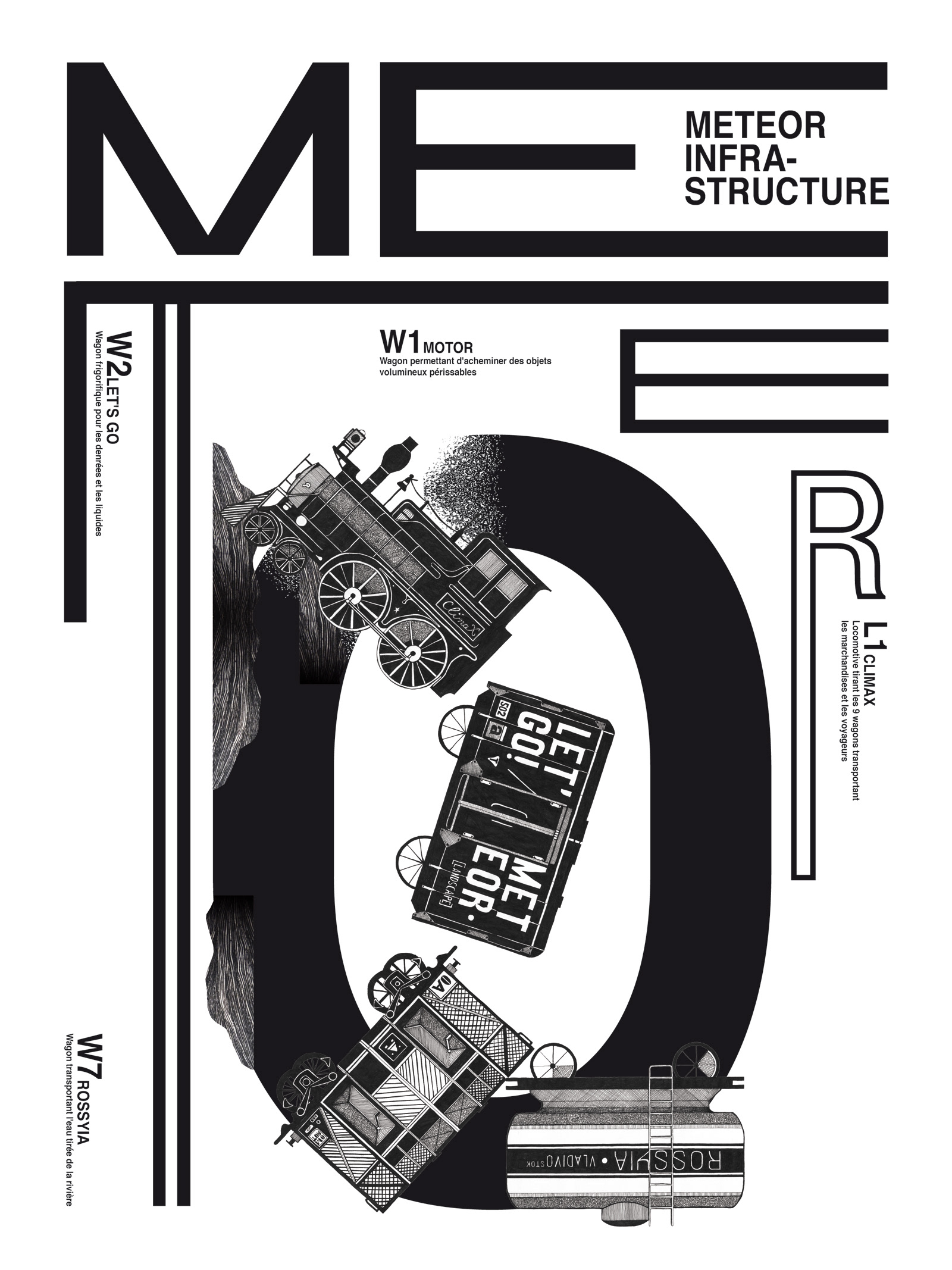 Graphic design poster with titles