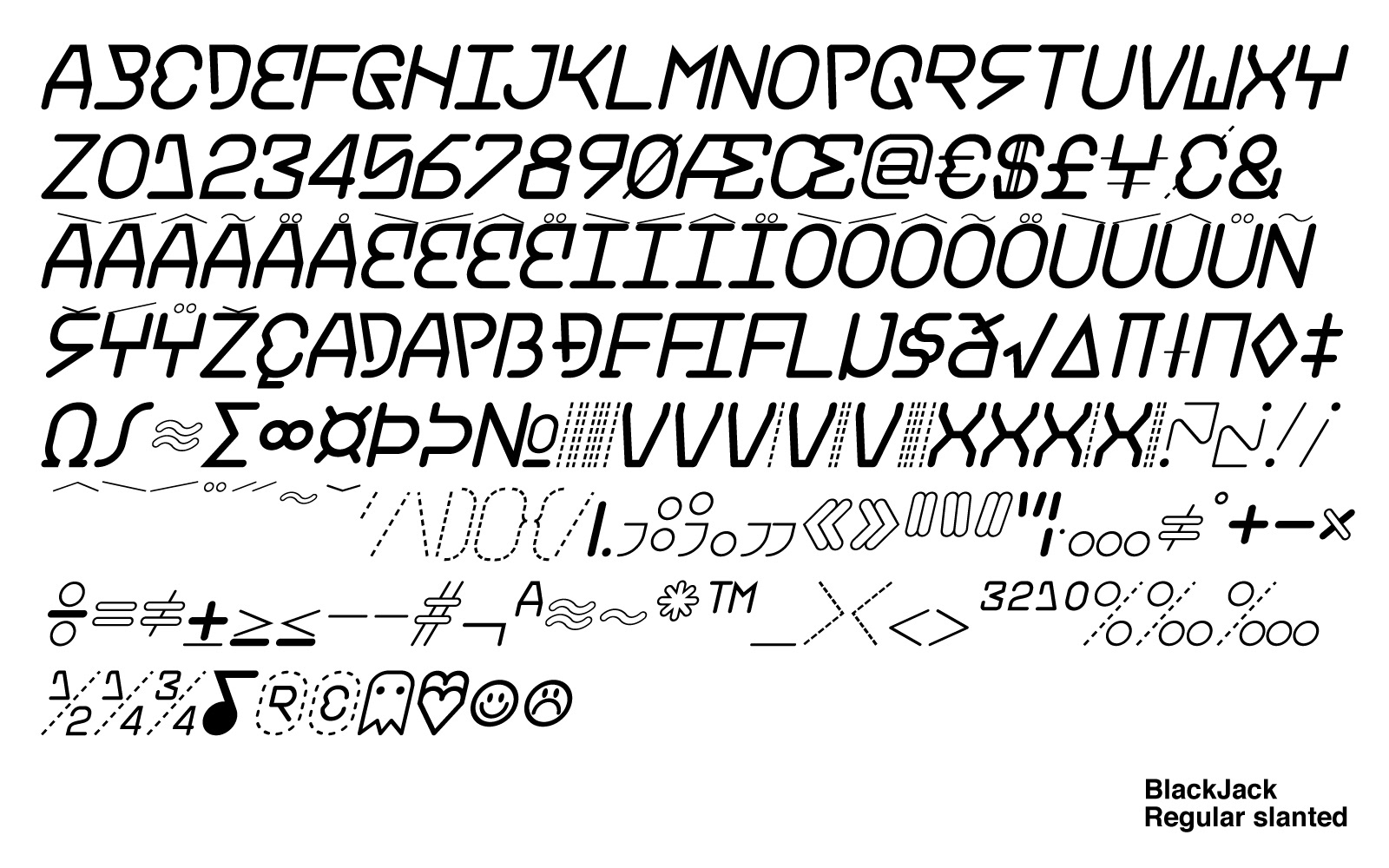 Letters, numbers and glyphs
