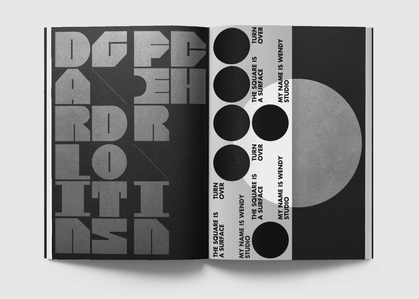 Typography and typeface signed by two graphic designers