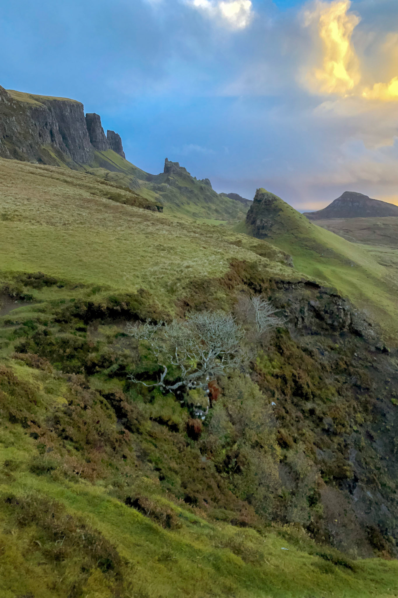 Disappointing sunrise over The Quiraing, far north of the Isle of Skye