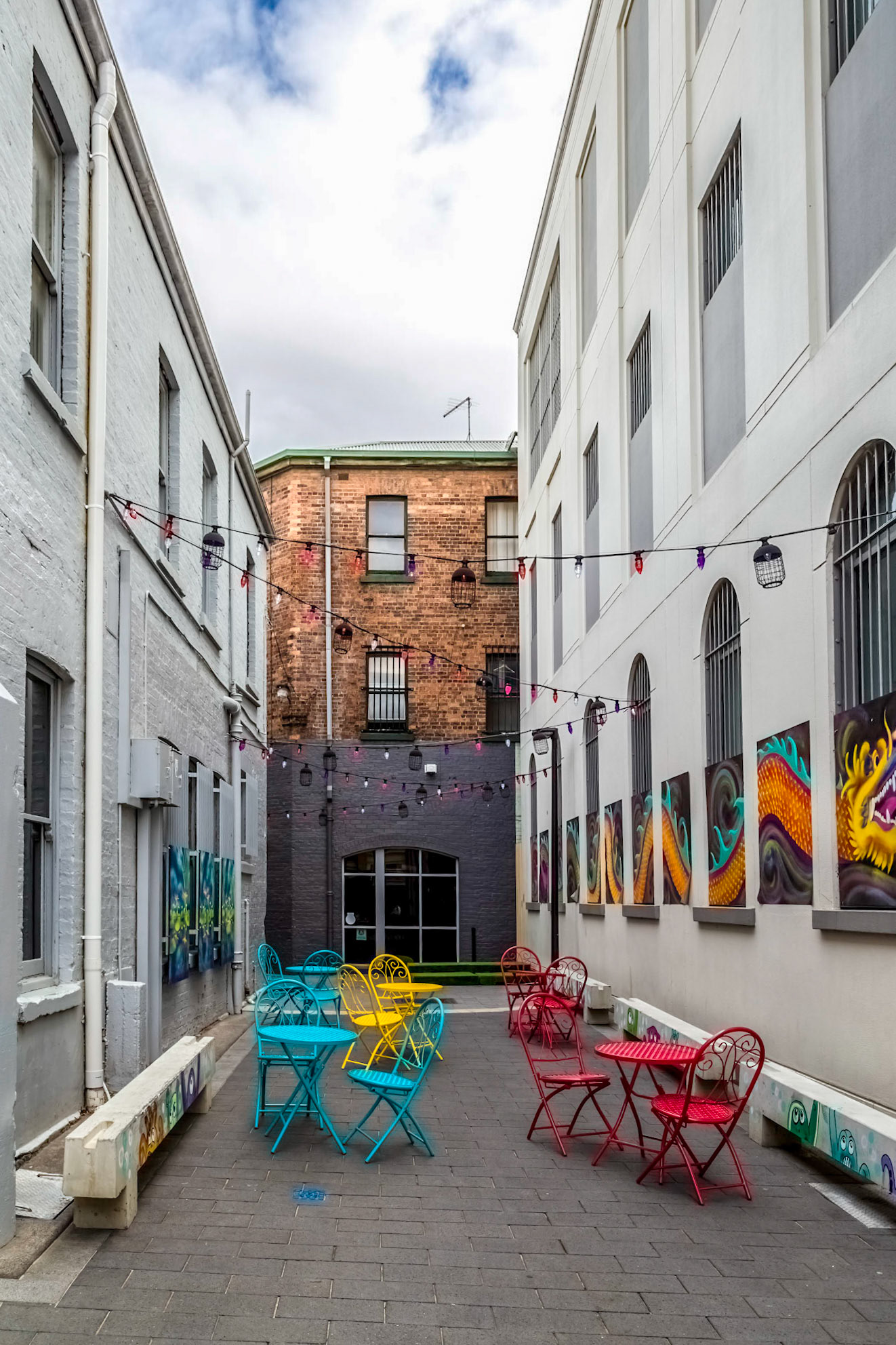 Down an alley off The Quadrant