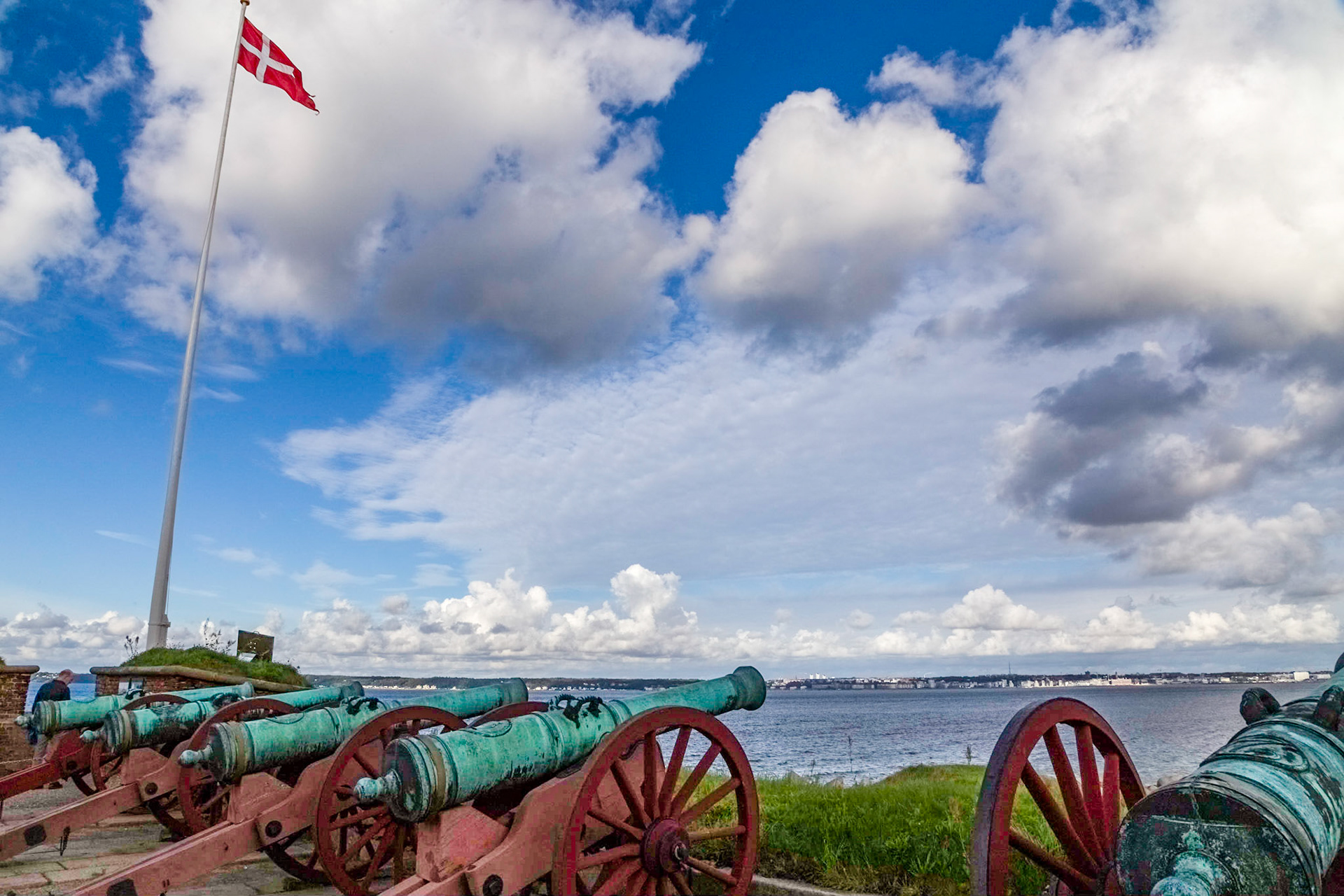 Kronborg Castle cannons pointed out across the Øresund towards Sweden