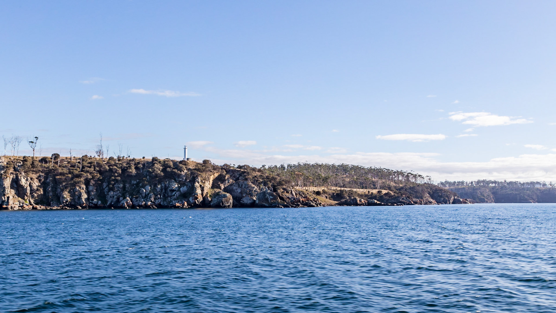 Triabunna. Lighthouse on Point Home
