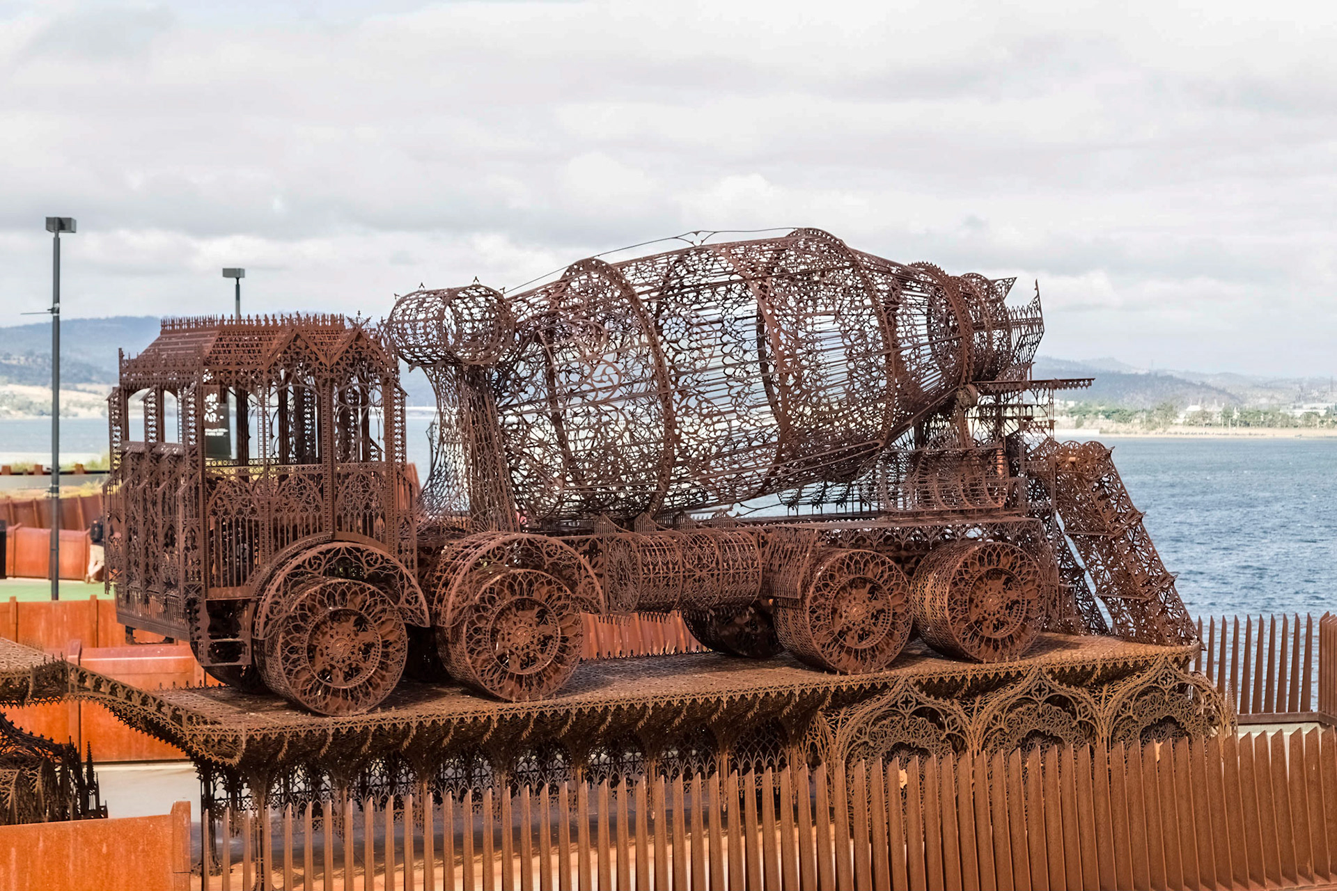 Concrete Truck sculpture.