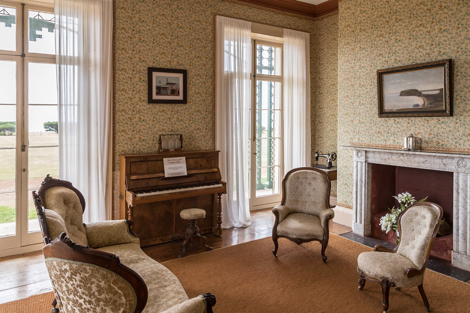 Drawing Room. Highfield Historic Site. Originally established by the Van Diemen's Land Company.