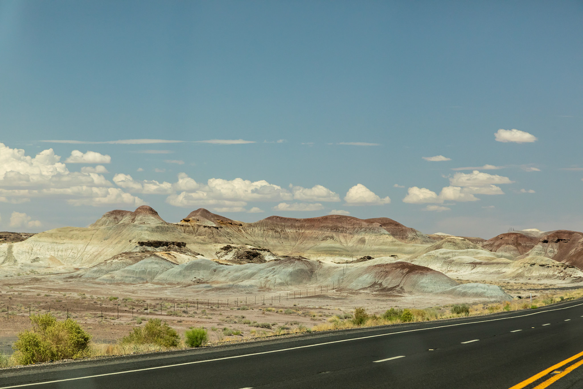 North, along Highway US-89 towards Tuba City