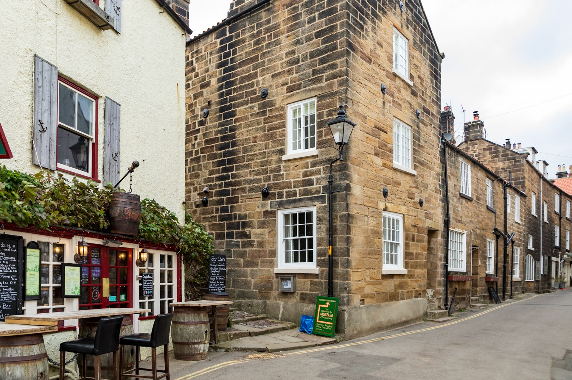 In Robin Hood's Bay, a small fishing village and a bay located in the North York Moors National Park.