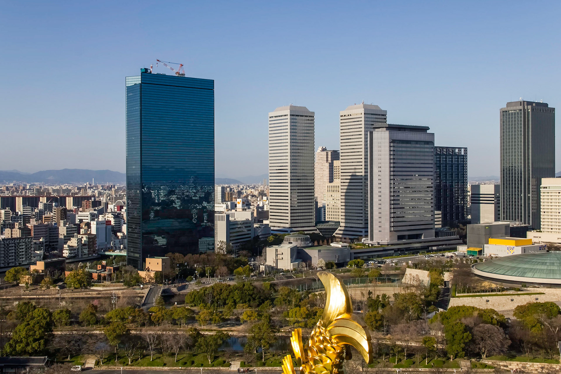 View of the city from the Main Tower, Osaka Castle