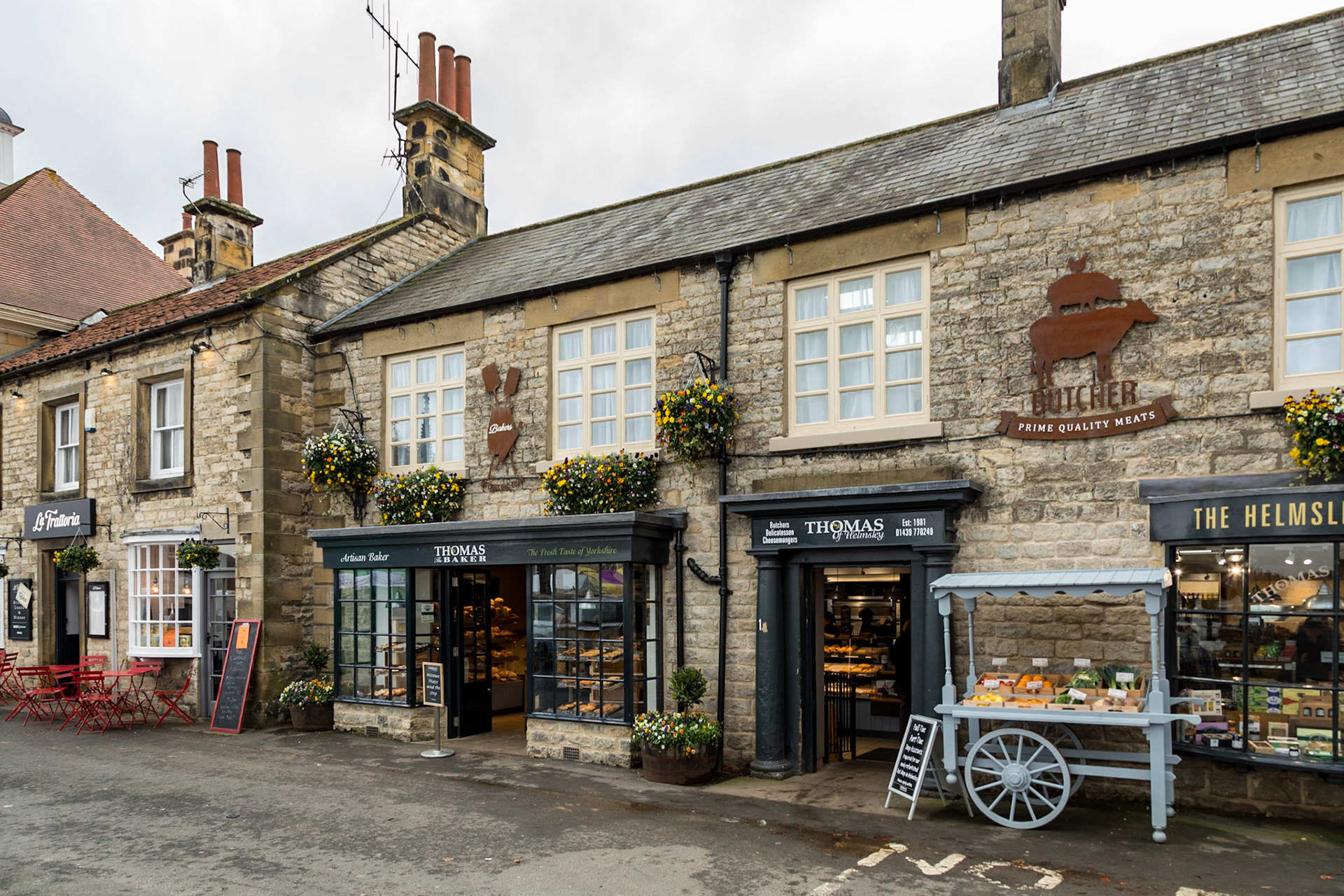 In Helmsley, market town