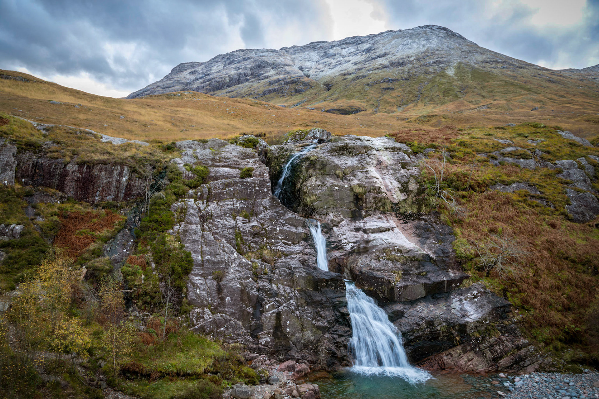 A roadside waterfall in  Glen Coe (A82)
