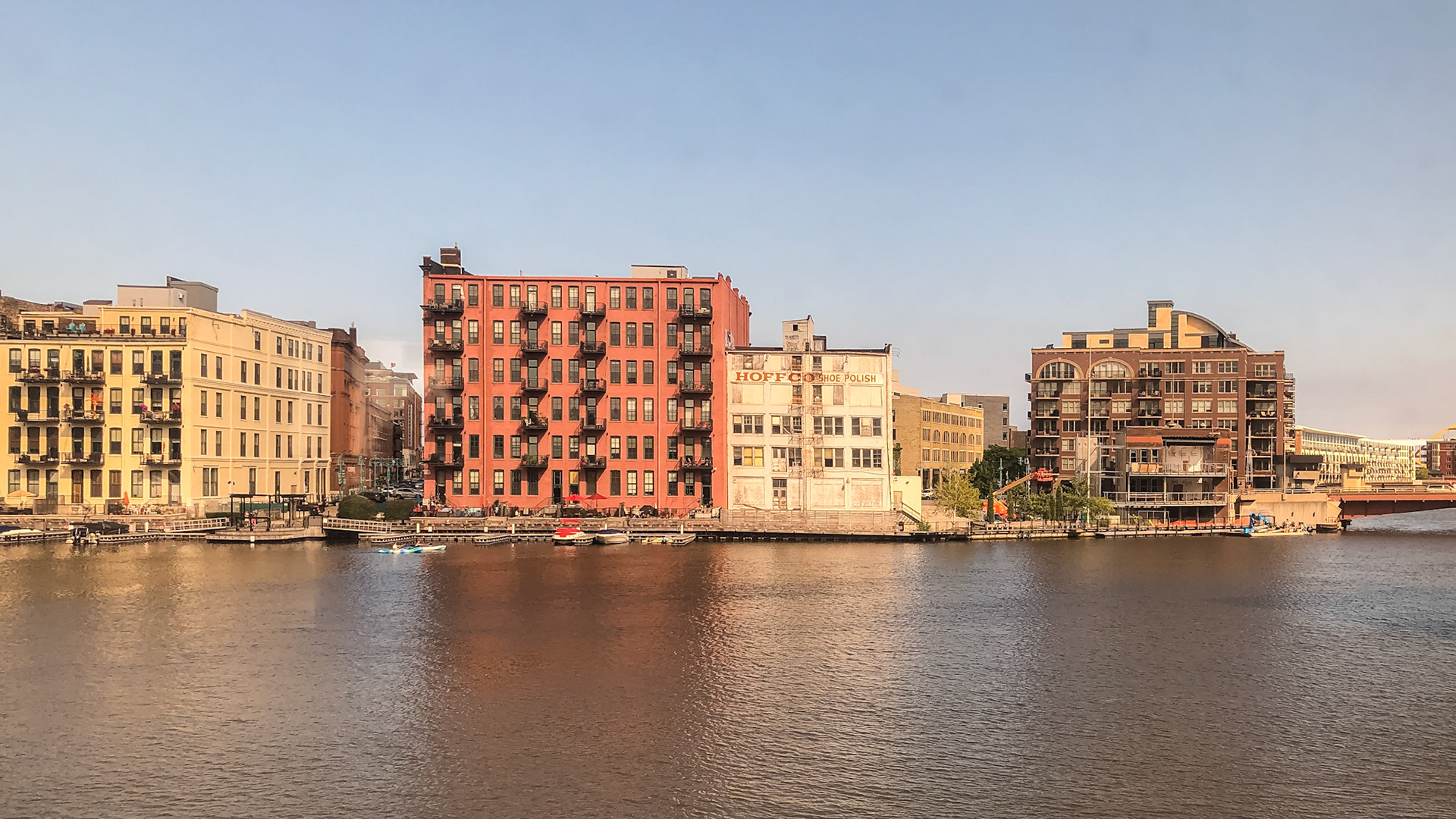A glimpse of Milwaukee over the Monomonee River, Wisconsin