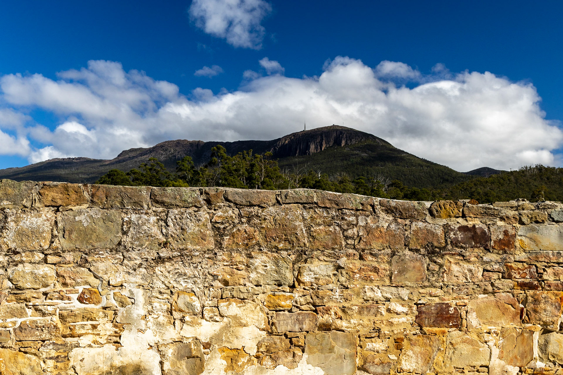 Cascades Female Factory Historic Site; view to kunanyi / Mt Wellington.