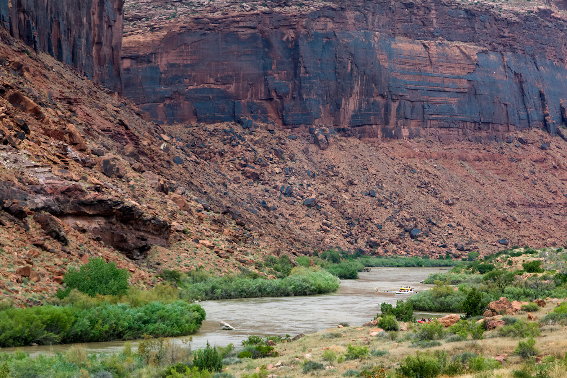 Rafters on the Colorado River, at a point along the Upper Colorado River Scenic Byway