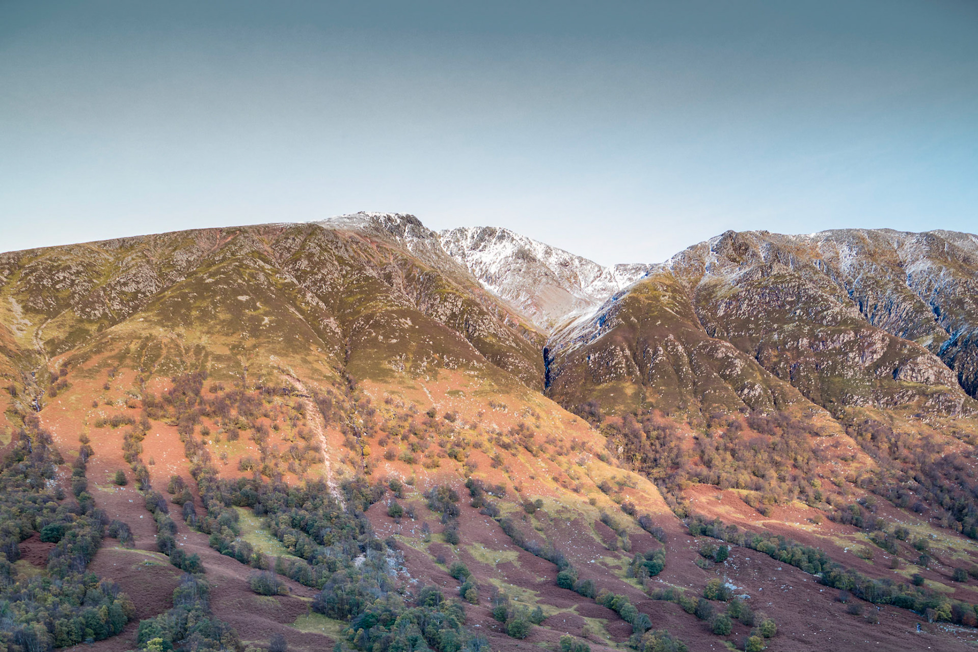 A view of Ben Nevis, from the River Nevis. It's the highest mountain in the British Isles (1345m).