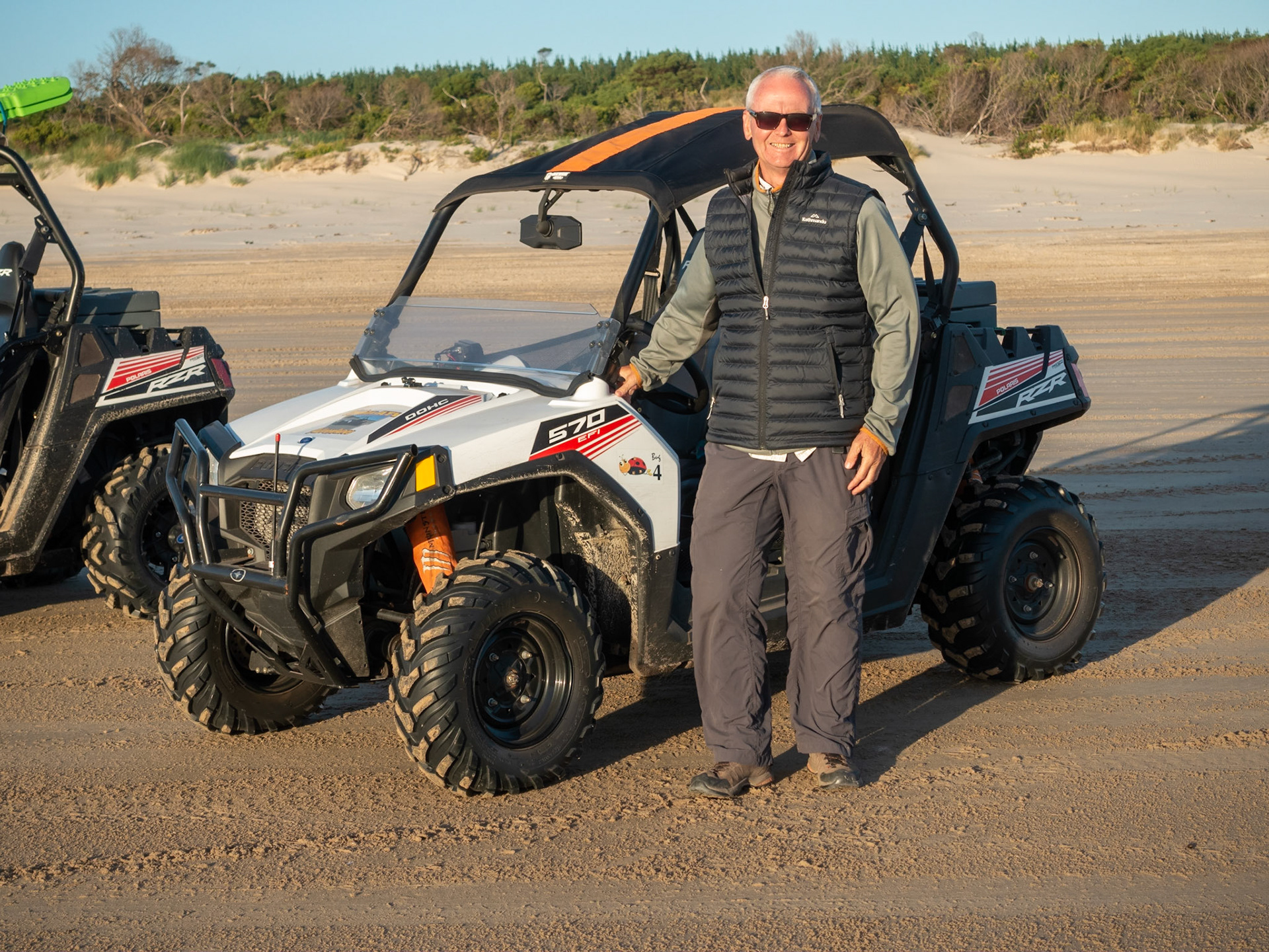 ATV ride along Ocean Beach (late afternoon). Strahan ATV Adventures